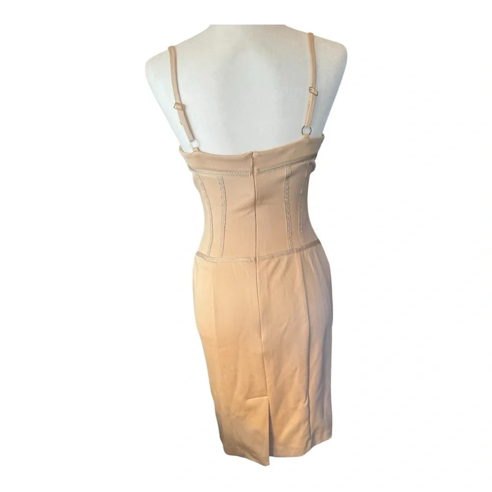 Elegant Tan Bustier Dress